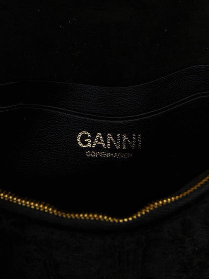 Ganni Kartenetui aus schwarzem Polyester