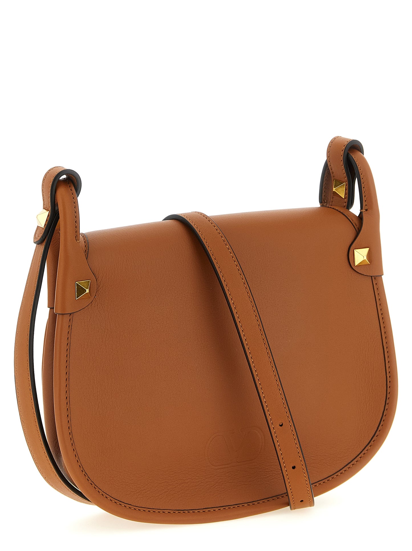 Valentino Garavani Braunes Kalbsleder Damen Crossbody Tasche