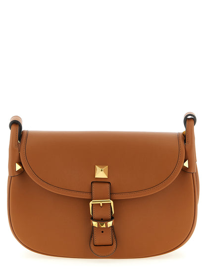 Valentino Garavani Braunes Kalbsleder Damen Crossbody Tasche