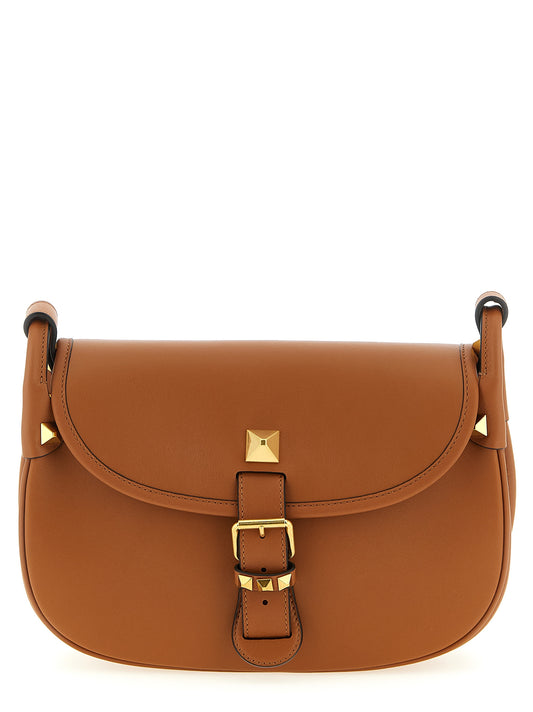 Valentino Garavani Braunes Kalbsleder Damen Crossbody Tasche