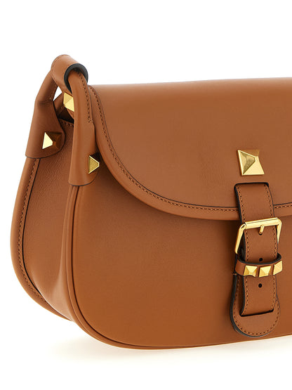 Valentino Garavani Braunes Kalbsleder Damen Crossbody Tasche