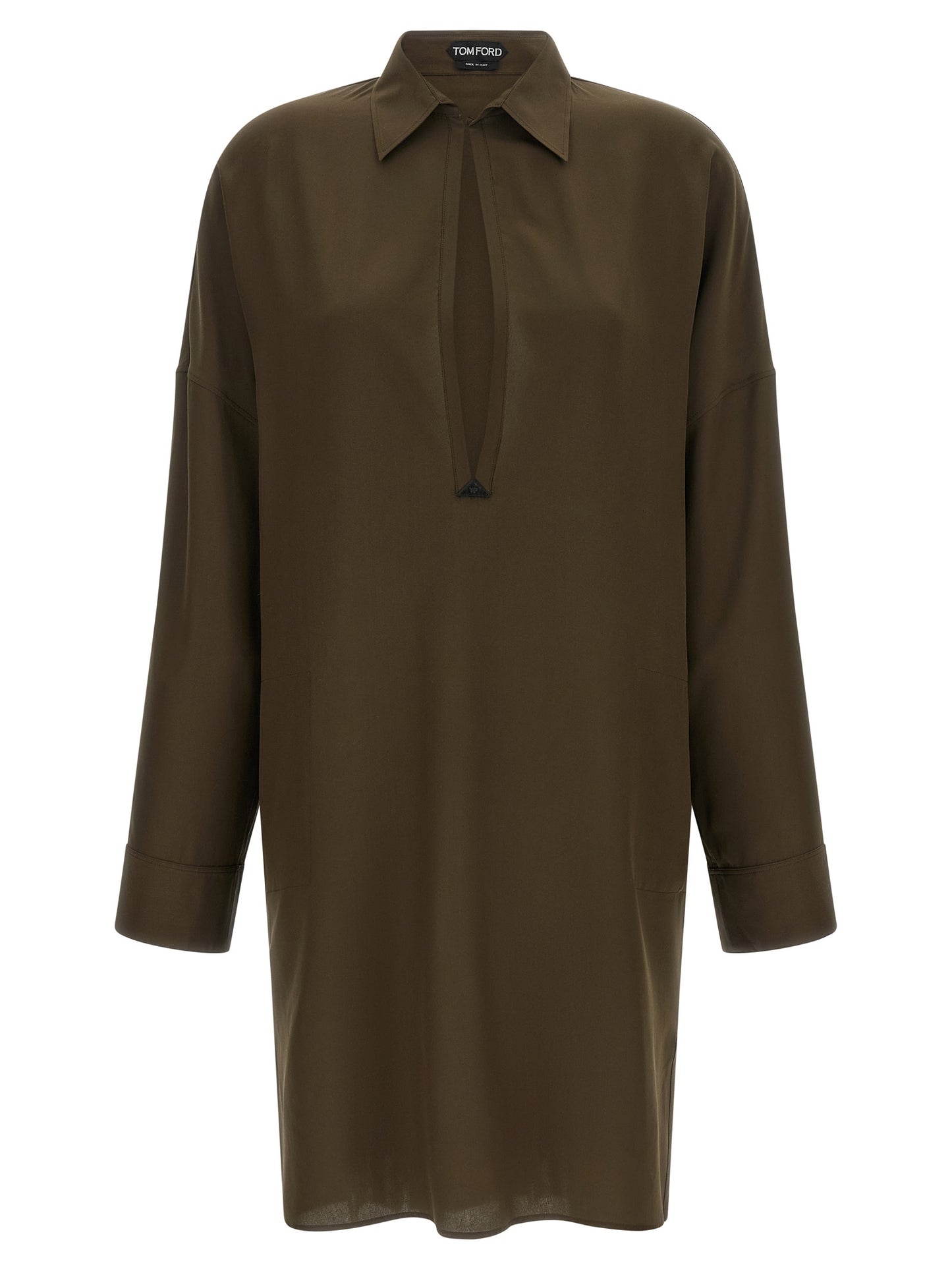 Tom Ford Zweifarbige Seiden-Midikleid