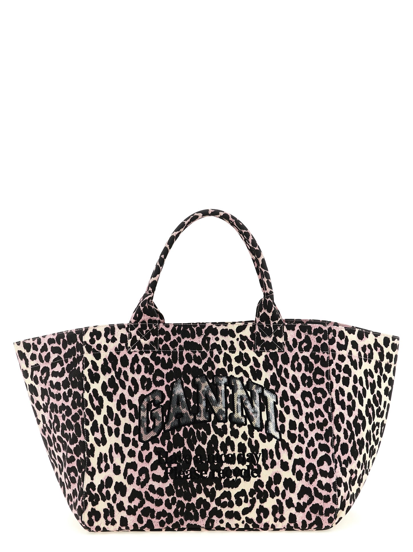 Ganni Mehrfarbige Tote Bag aus recycelter Baumwolle