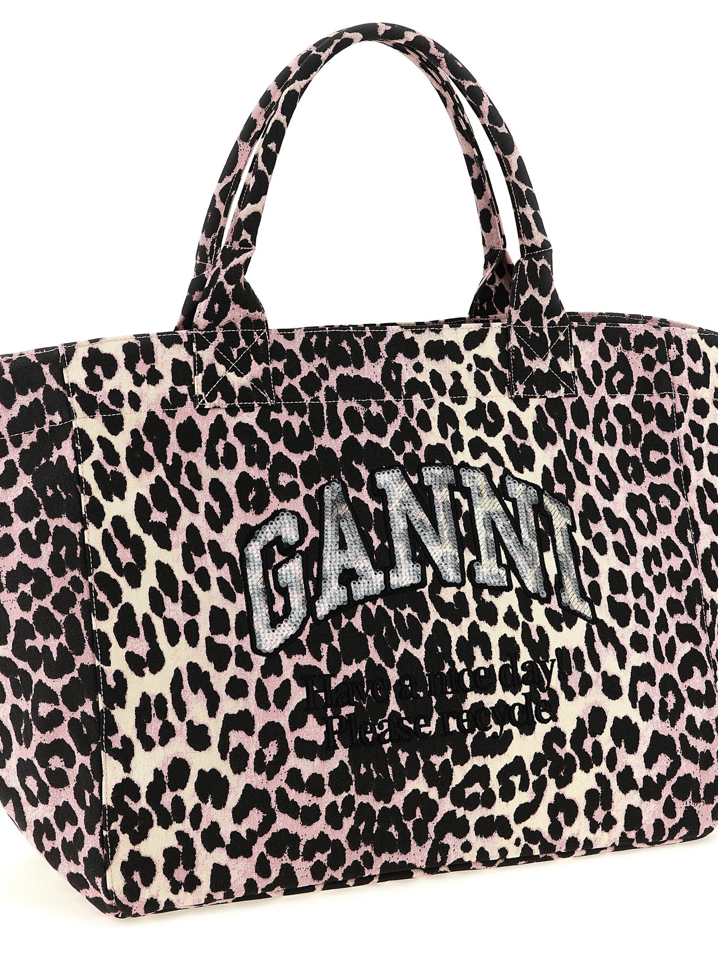 Ganni Mehrfarbige Tote Bag aus recycelter Baumwolle