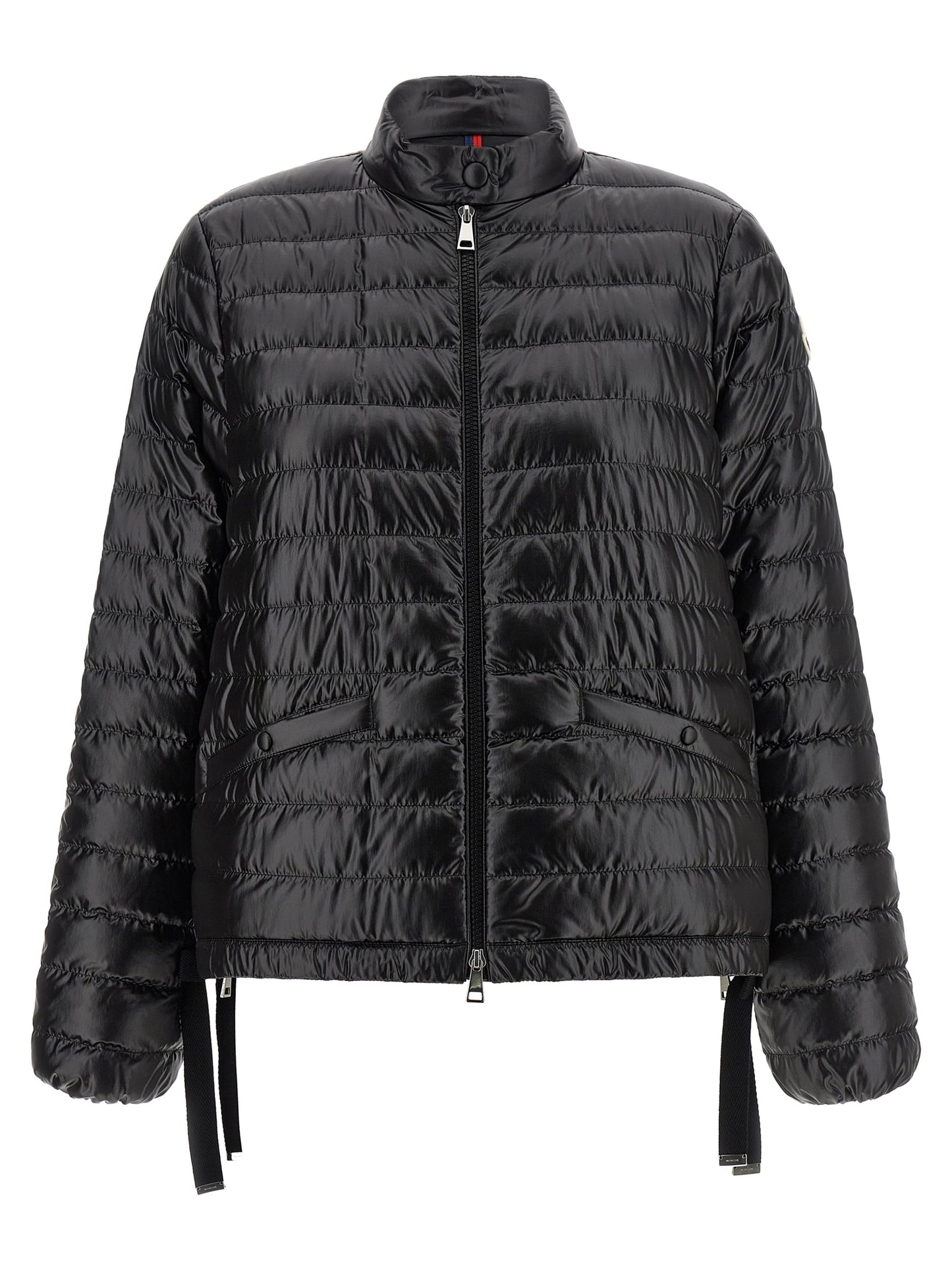 Moncler Schwarze Polyamid-Jacke in voller Länge