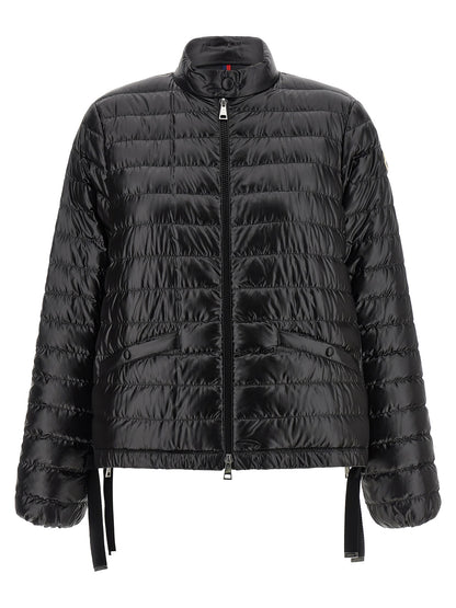Moncler Schwarze Polyamid-Jacke in voller Länge