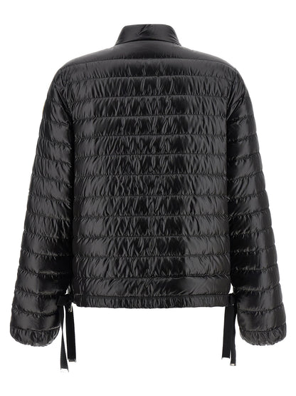 Moncler Schwarze Polyamid-Jacke in voller Länge