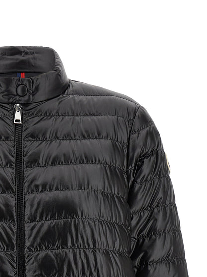 Moncler Schwarze Polyamid-Jacke in voller Länge