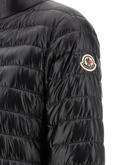 Moncler Schwarze Polyamid-Jacke in voller Länge