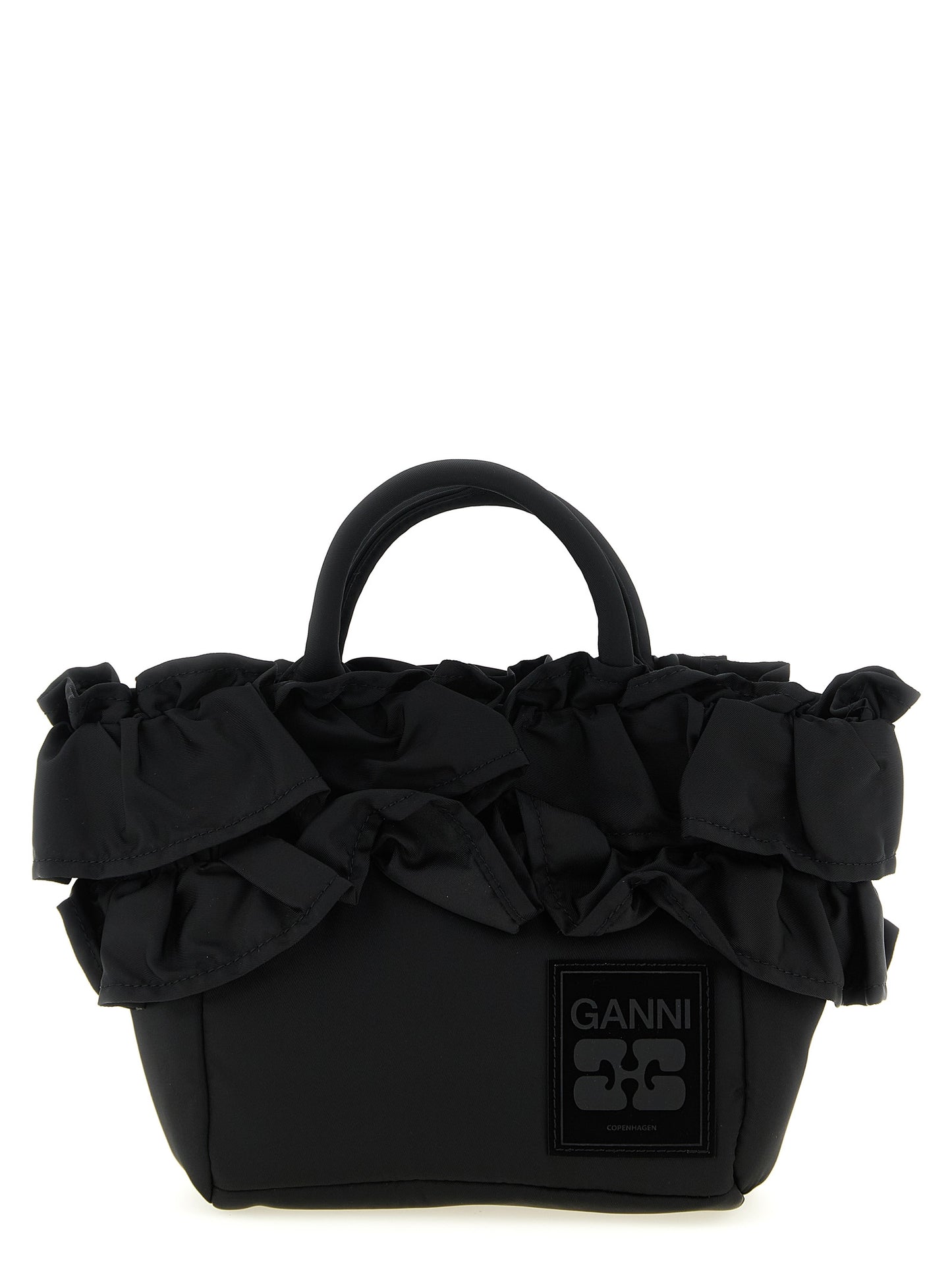 Ganni Schwarze Nylon-Handtasche