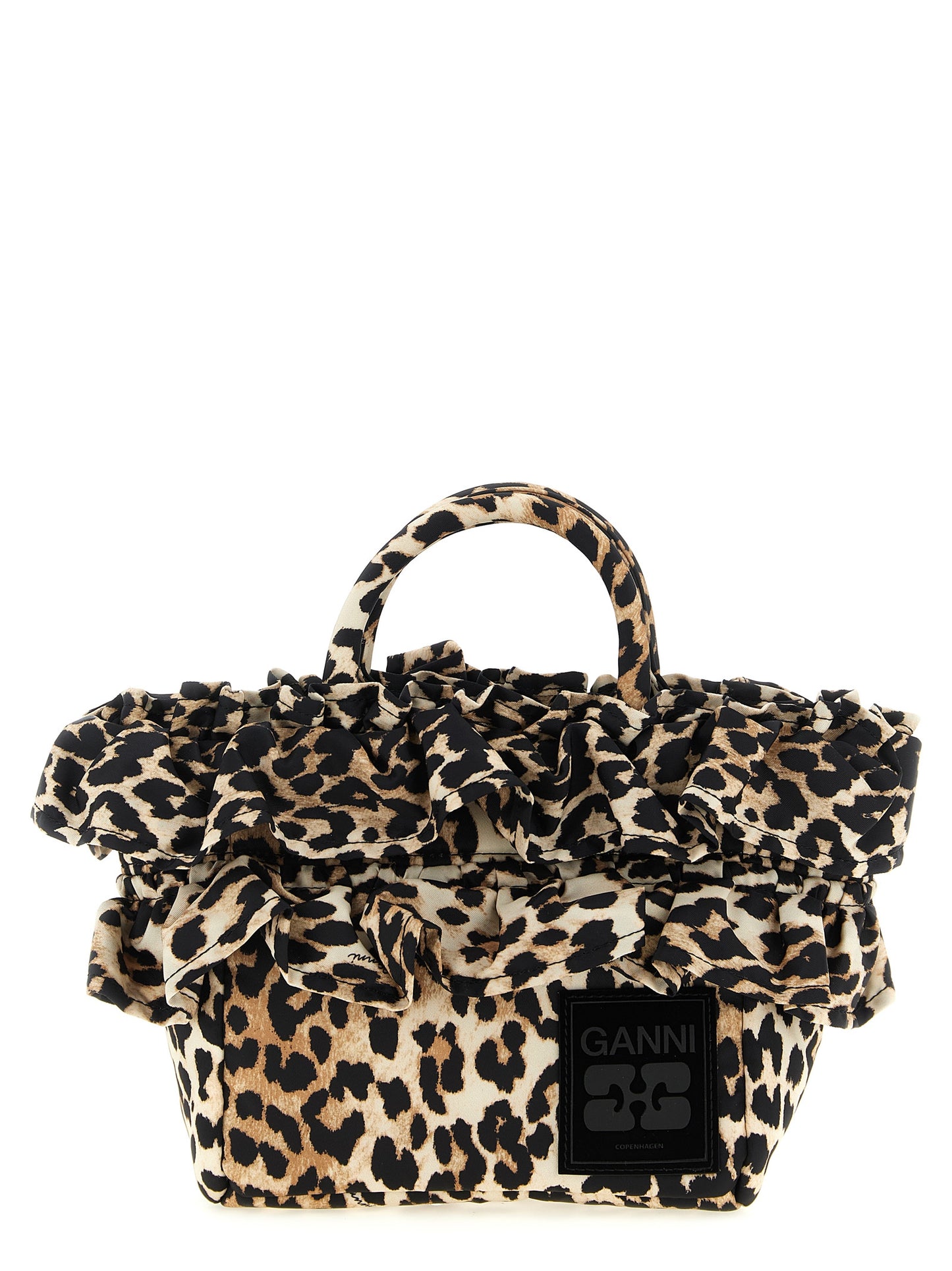 Ganni Braune Handtasche aus Polyamid