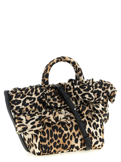 Ganni Braune Handtasche aus Polyamid