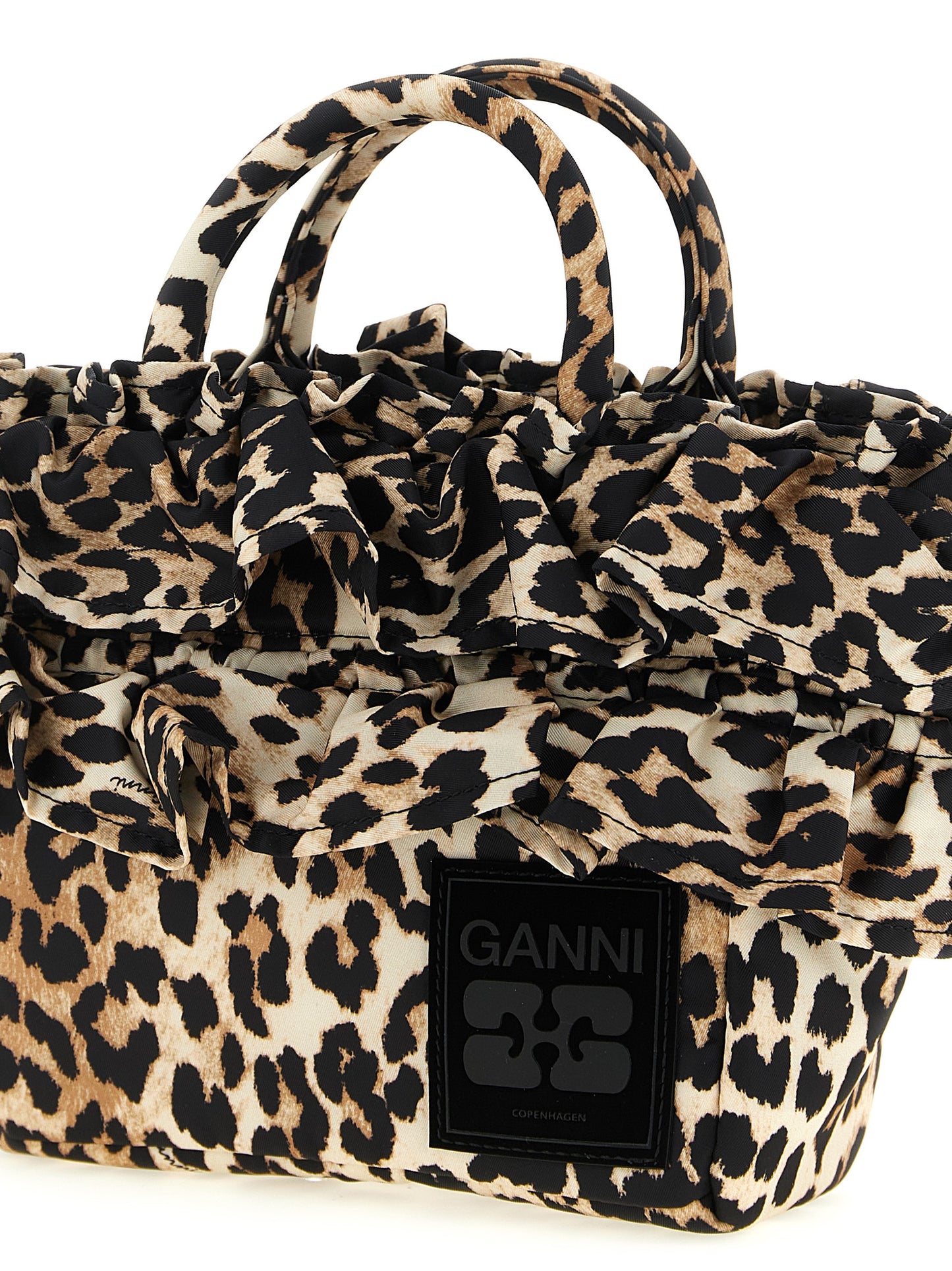 Ganni Braune Handtasche aus Polyamid
