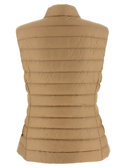 Moncler Beige Polyamid Ärmellose Jacke
