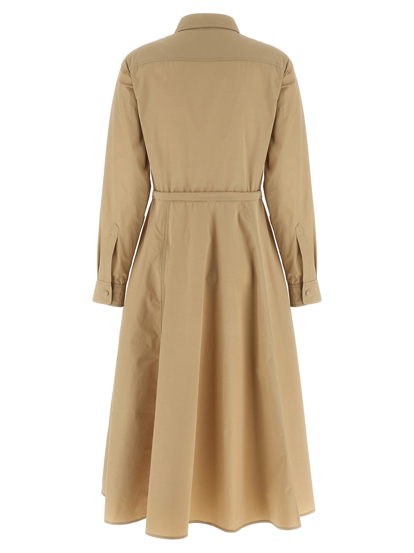 Moncler Beigefarbenes Polyester-Maxikleid