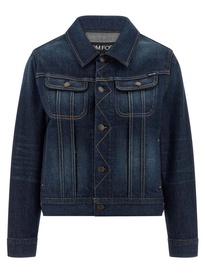 Tom Ford Blaue Jeansjacke aus Baumwolle