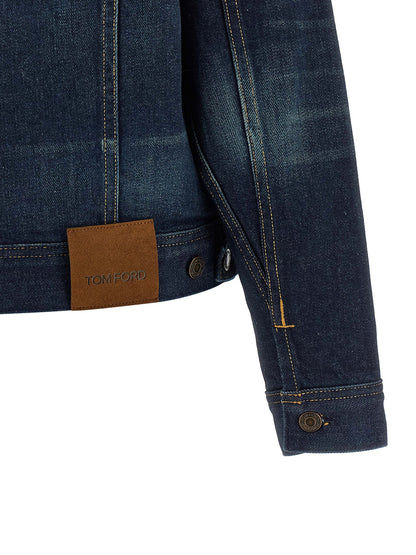 Tom Ford Blaue Jeansjacke aus Baumwolle