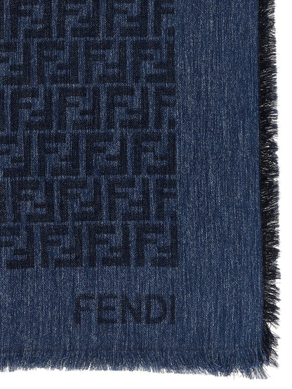 Fendi Blauer Baumwollschal