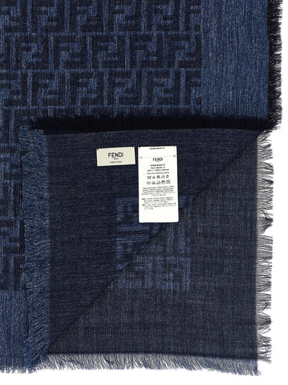 Fendi Blauer Baumwollschal