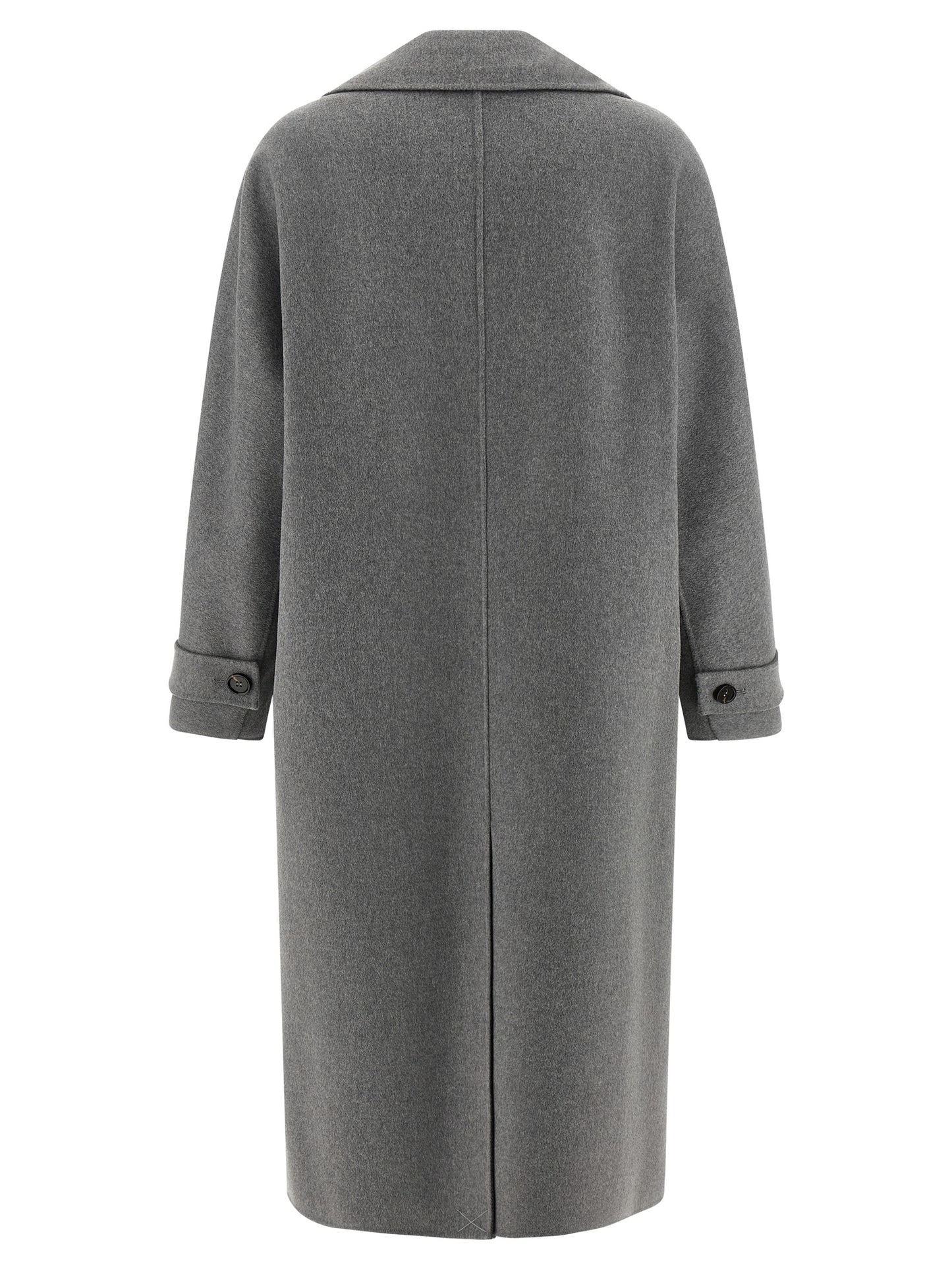 'S Max Mara Grauer Wollmantel aus reiner Schurwolle