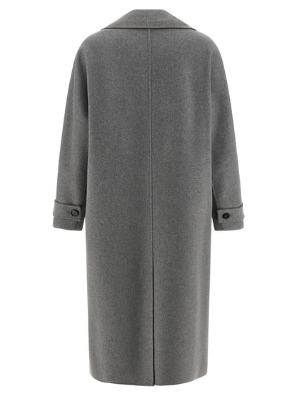 'S Max Mara Grauer Wollmantel aus reiner Schurwolle
