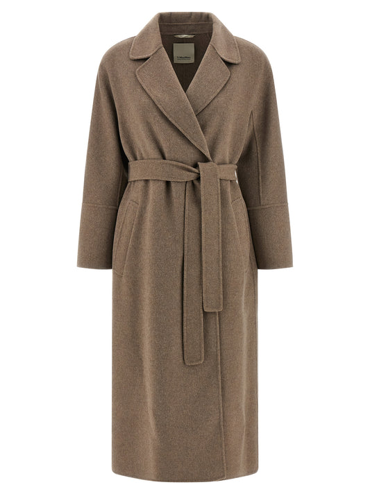 'S Max Mara Mantel aus reiner Schurwolle in Braun
