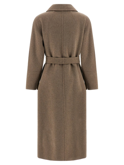 'S Max Mara Mantel aus reiner Schurwolle in Braun