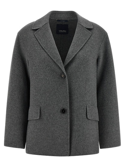 'S Max Mara Grauer Blazer aus reiner Schurwolle