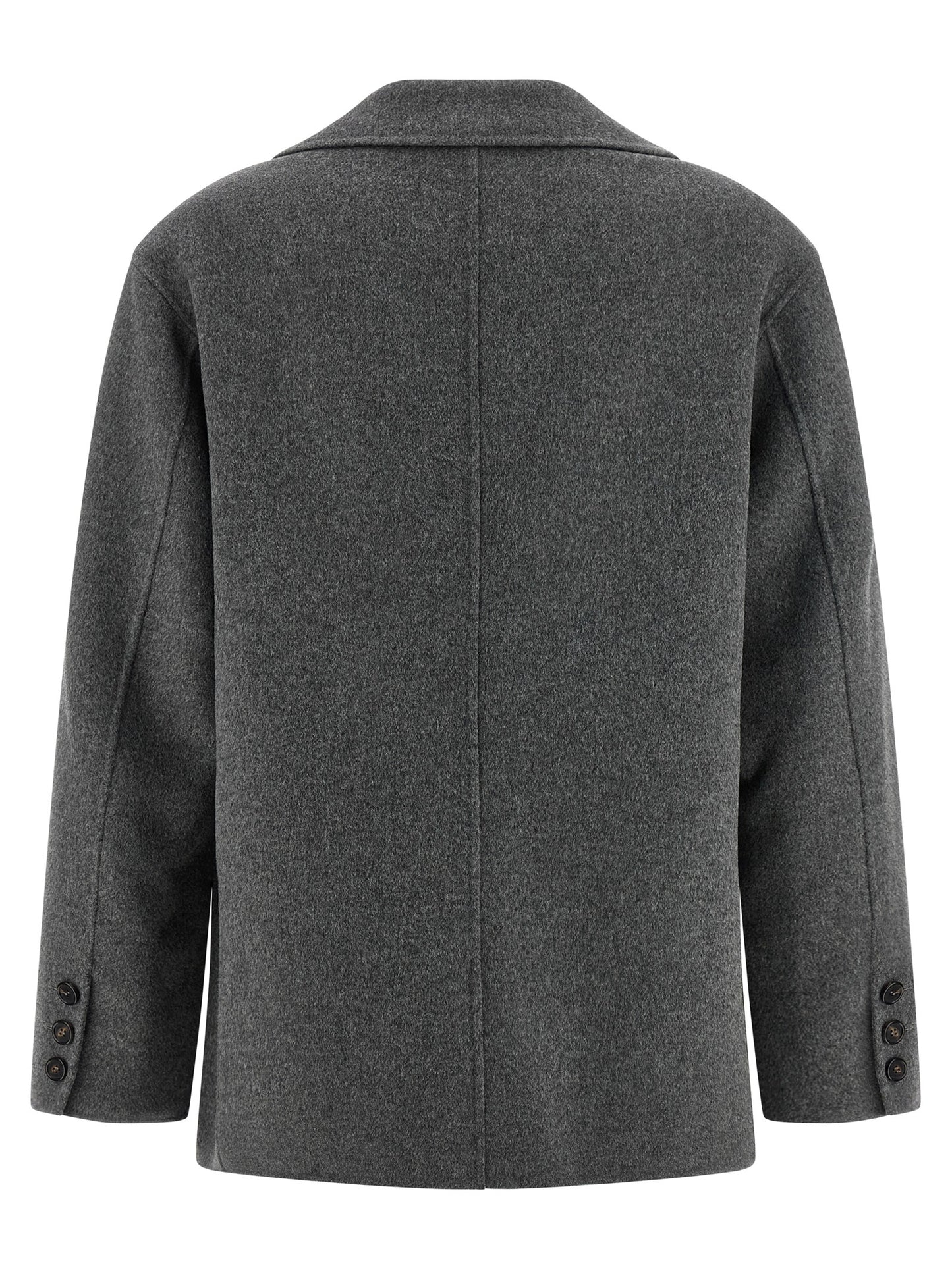 'S Max Mara Grauer Blazer aus reiner Schurwolle