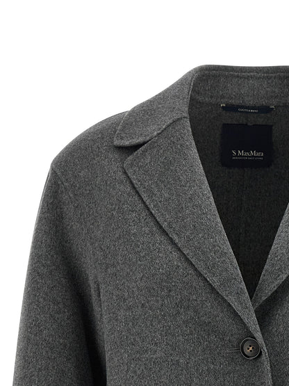 'S Max Mara Grauer Blazer aus reiner Schurwolle