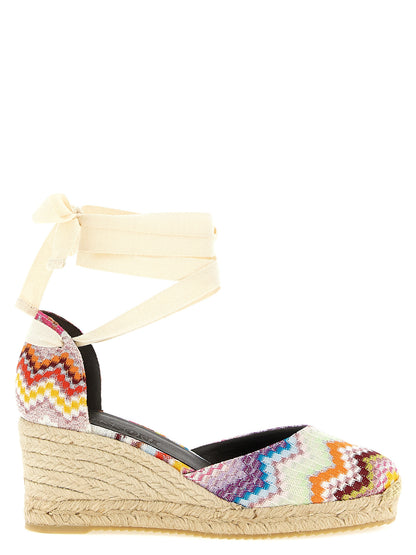 Missoni Keilabsatz-Sandalen aus mehrfarbigem Rindsleder