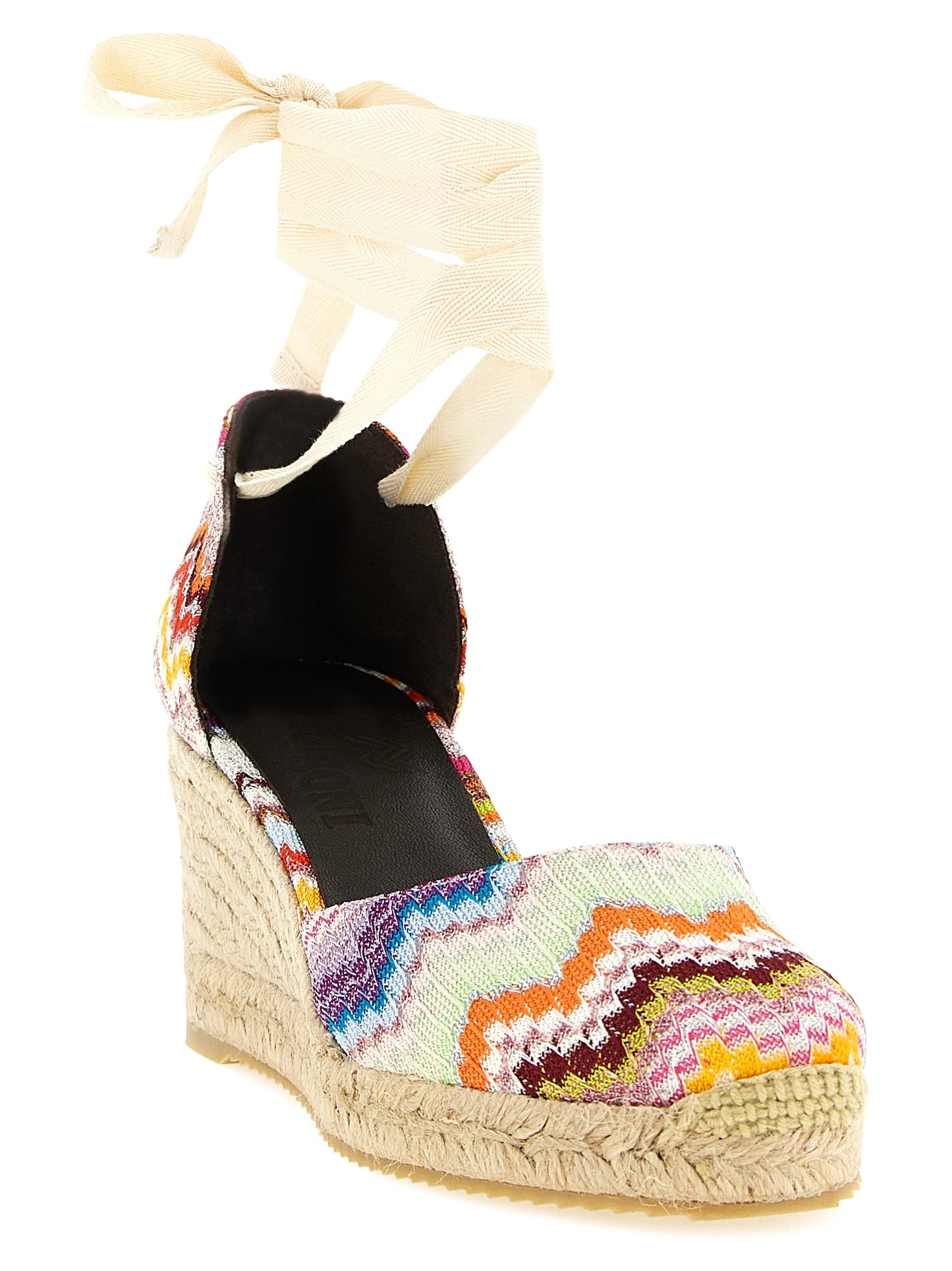 Missoni Keilabsatz-Sandalen aus mehrfarbigem Rindsleder
