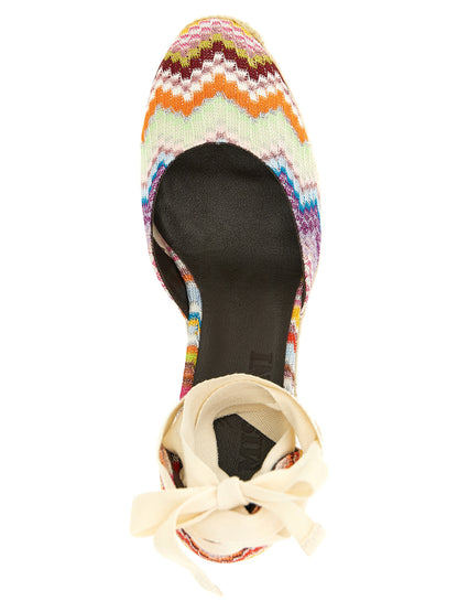 Missoni Keilabsatz-Sandalen aus mehrfarbigem Rindsleder
