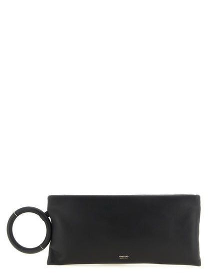 Tom Ford Schwarze Lammleder-Clutch