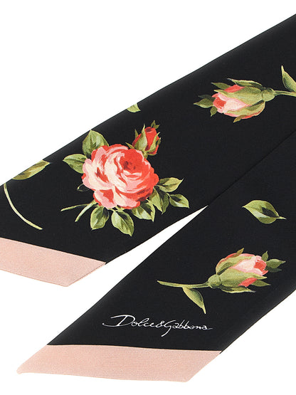 Dolce & Gabbana Schwarzer Seidenschal