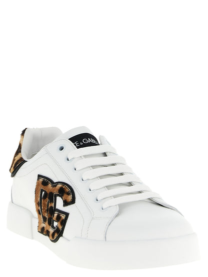 Dolce & Gabbana Sneakers aus braunem Kalbsleder