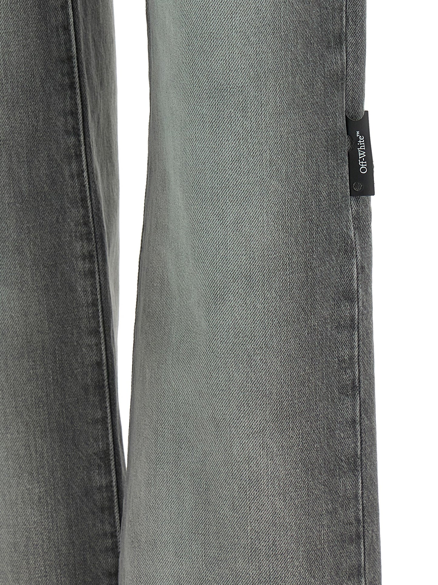 Off-White Graue Jeans aus Baumwolle im geraden Schnitt