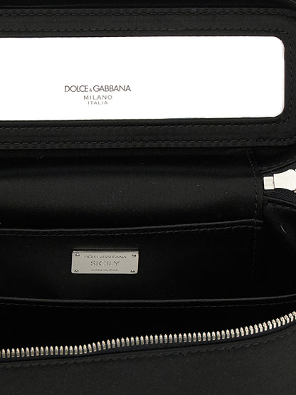 Dolce & Gabbana Schwarze Crossbody Bag aus Viskose