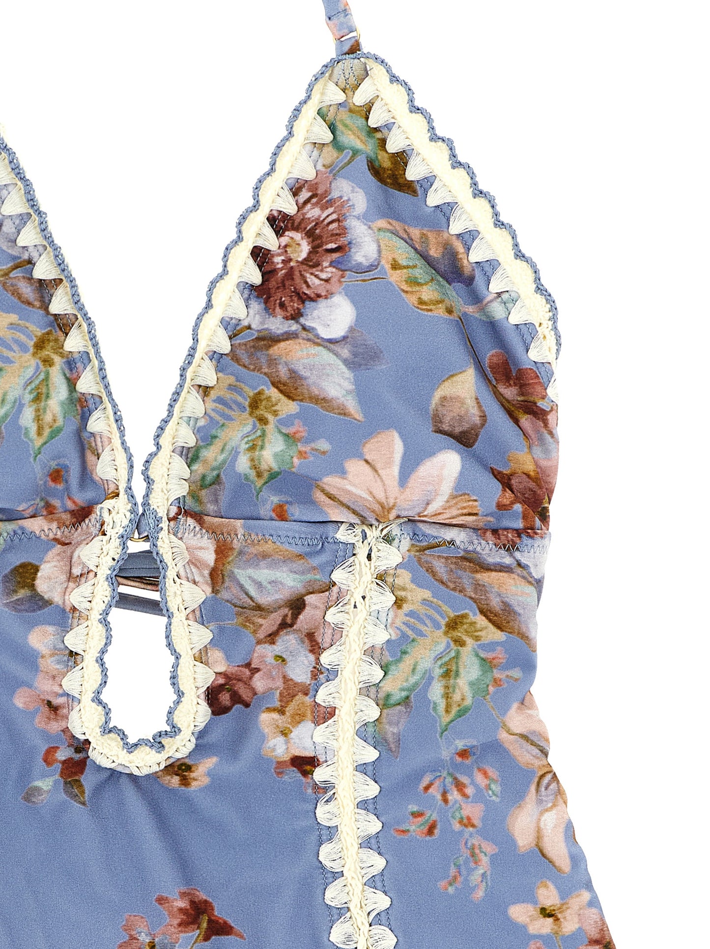 Zimmermann Einteiliger Badeanzug aus blauem Polyamid