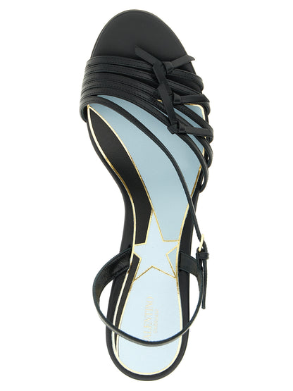 Valentino Garavani Schwarze Stiletto-Sandalen aus Kalbsleder