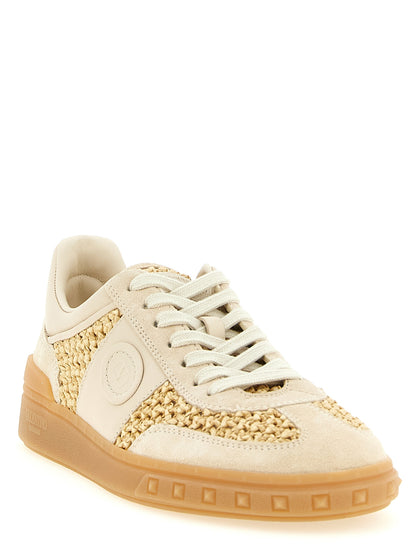 Valentino Garavani Beige Kalbsleder Low-Top-Sneaker