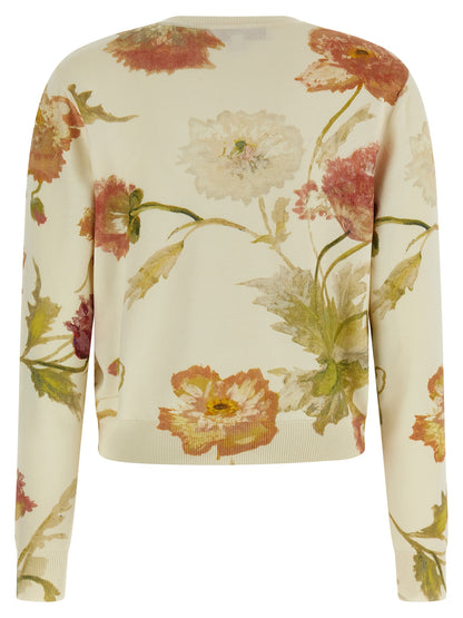 Carolina Herrera Weiße Seidenstrickjacke