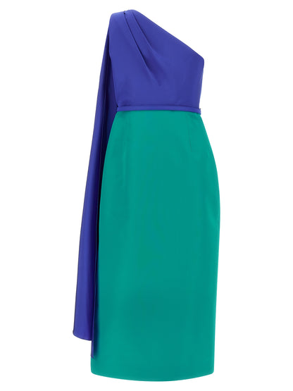 Carolina Herrera Mehrfarbiges Seiden-Midikleid