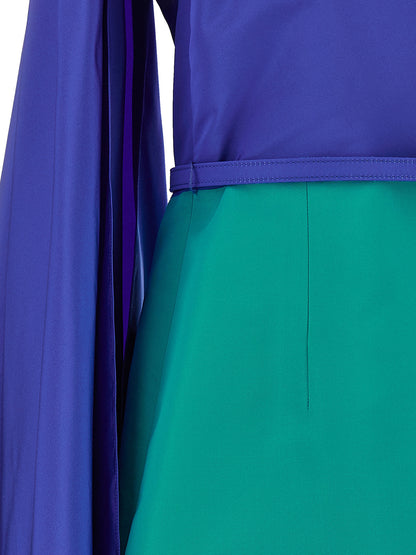 Carolina Herrera Mehrfarbiges Seiden-Midikleid