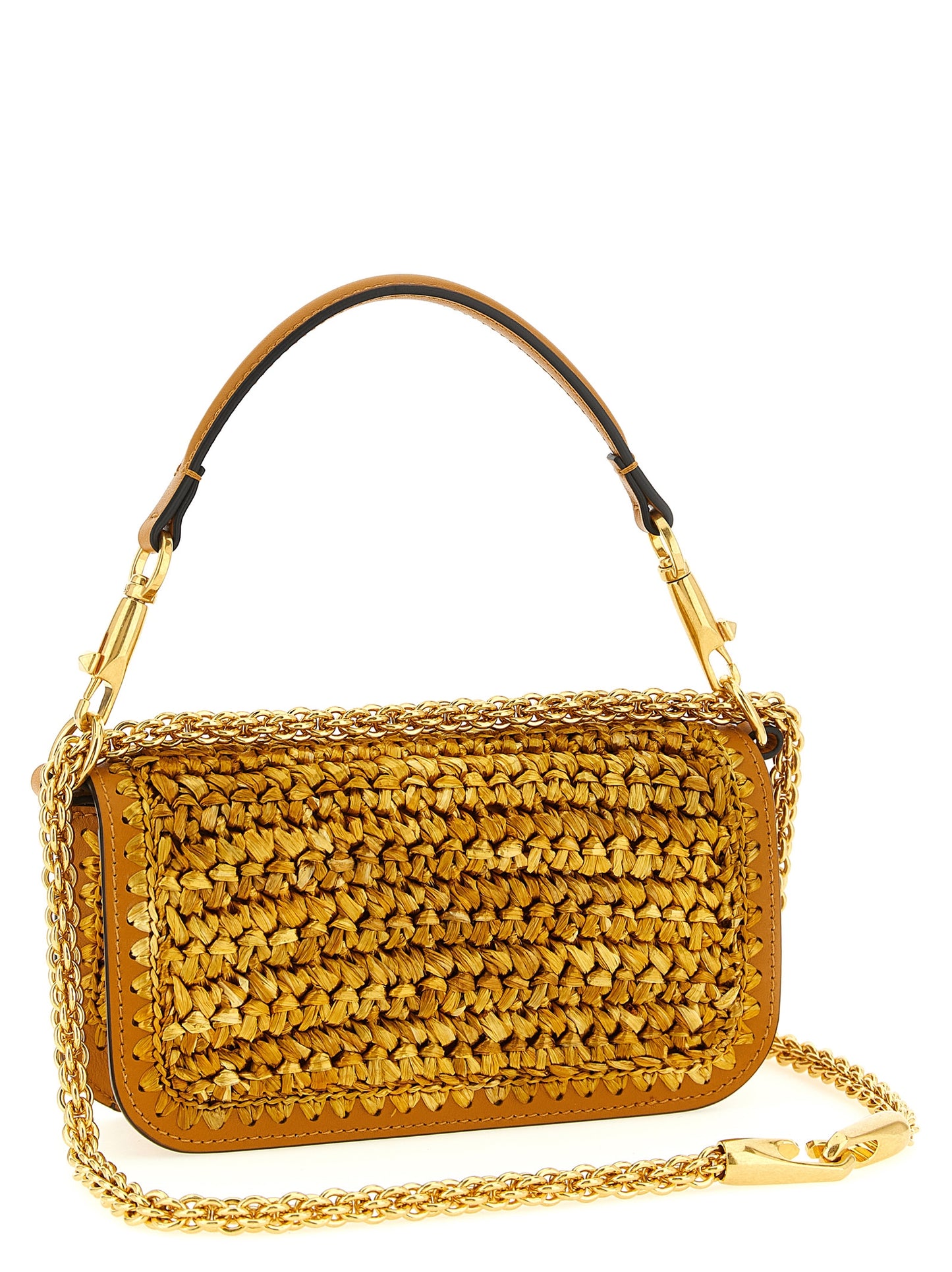 Valentino Garavani Goldene Viscose Schultertasche