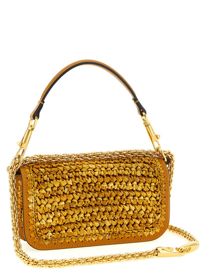 Valentino Garavani Goldene Viscose Schultertasche