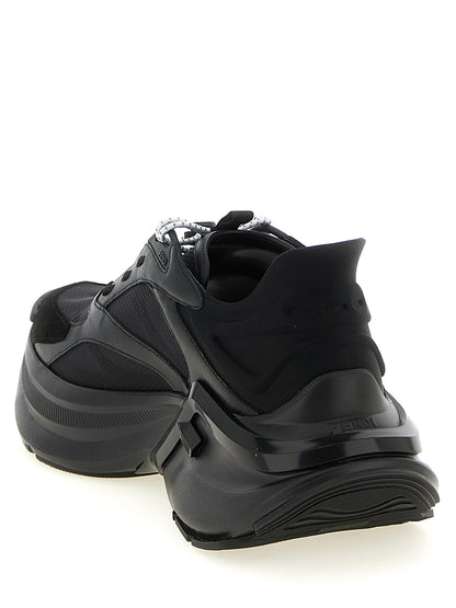 Fendi Schwarze Kalbsleder-Sneaker