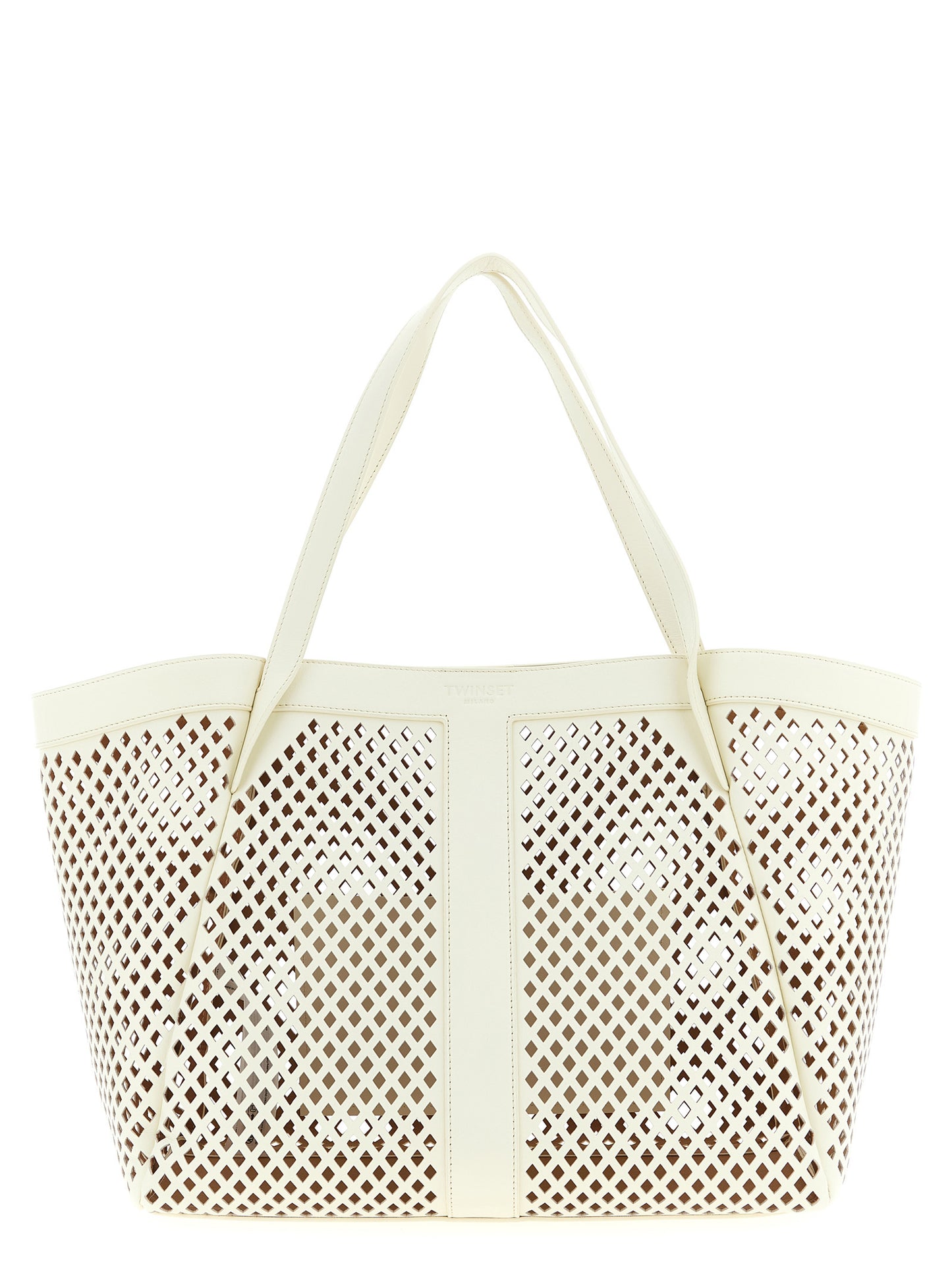 Twinset Weiße Leder-Tote-Bag