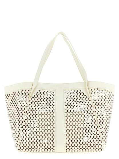 Twinset Weiße Leder-Tote-Bag