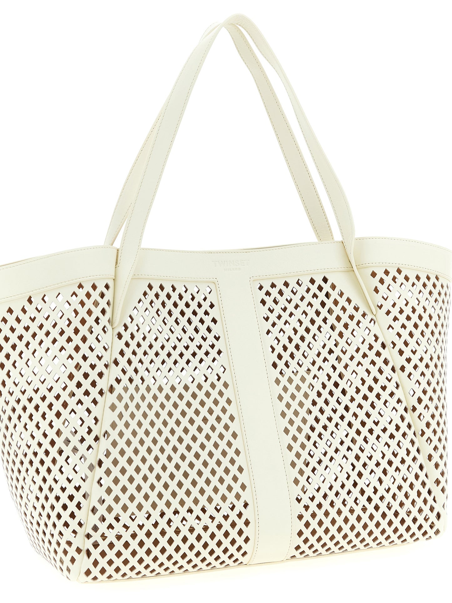 Twinset Weiße Leder-Tote-Bag